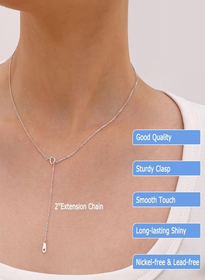 Gacimy Sterling Silver Chain Necklace for Women, 1.3mm Thin 925 Sterling Silver Cable Chain for Women, 18" Length with 2" Extension Chains - Image 3